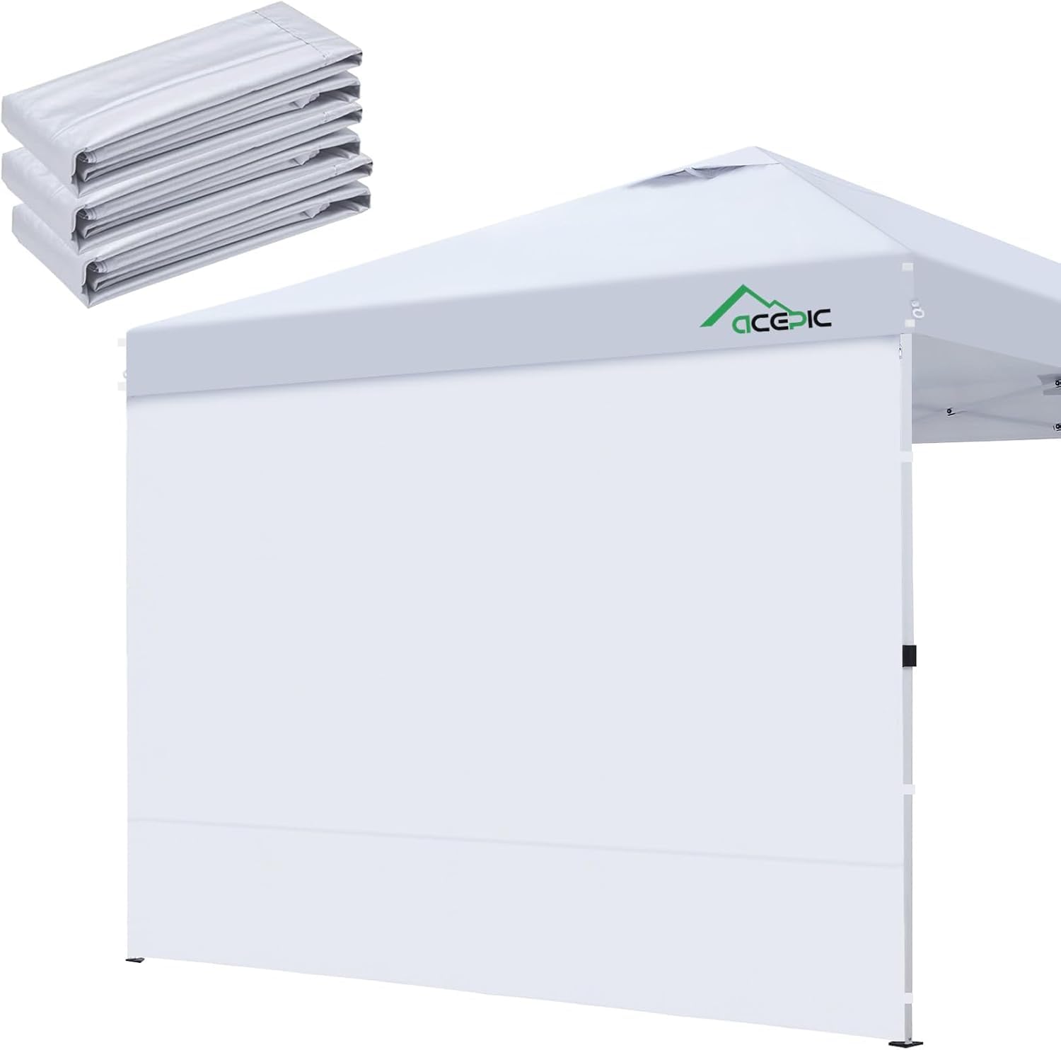 Acepic 3 Lot de 3x3m parois latérales pour Tonnelle de Jardin, Tente de fête, Tonnelle Pliante, Tissu 210D Oxford Protection PA Contre Le Vent et la Pluie, Blanc (Tente à auvent Non Incluse)