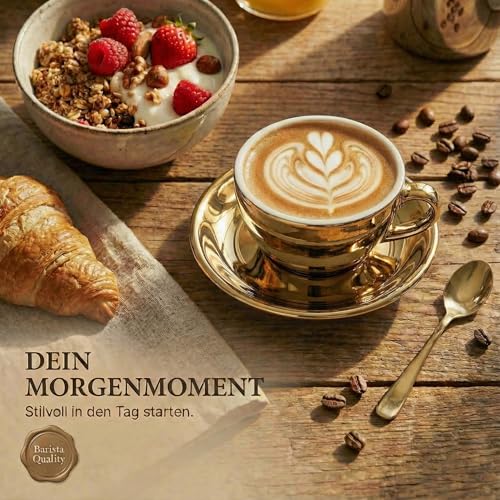 Tasses à cappuccino de 200 ml dorées version lourde italienne - 8