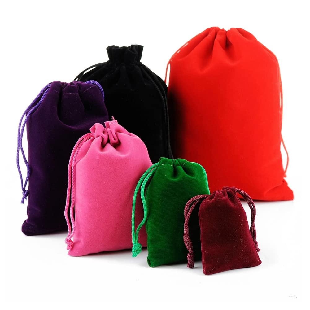 6 pezzi sacchetti di velluto 30 * 40 cm, sacchetti per gioielli con coulisse, sacchetti regalo in velluto a tunnel con coulisse, sacchetti regalo per dolci, sacchetti regalo per Natale, festa
