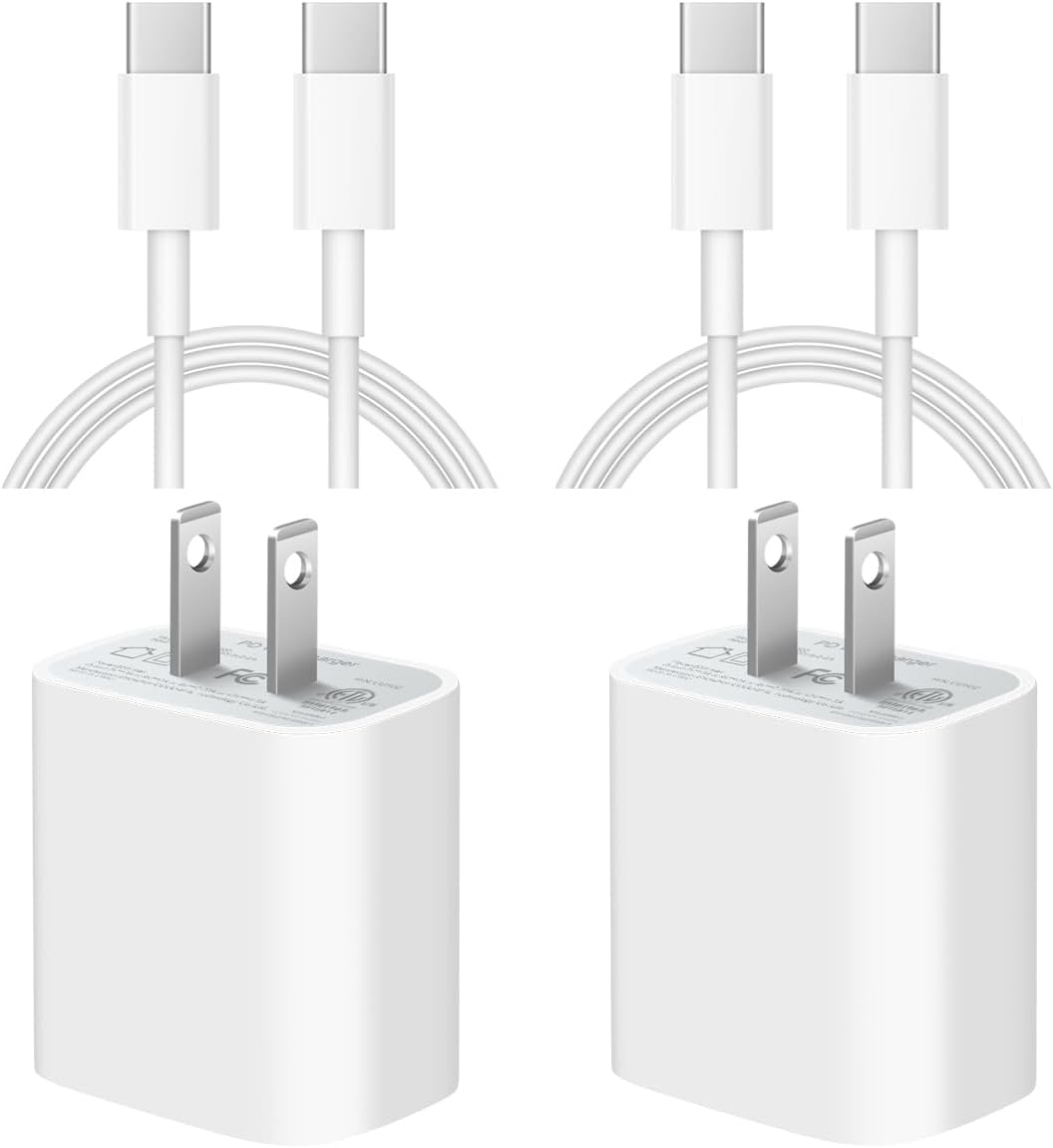 iPhone 15 Charger [MFi Certified] USB C Wall Charger 2 Pack iPad Pro Charger 6FT Cable Wall Charger for iPhone 15/15 Plus/15 Pro/15 Pro Max/iPad Pro/Mini/Air/Air4/AirPods/Samsung
