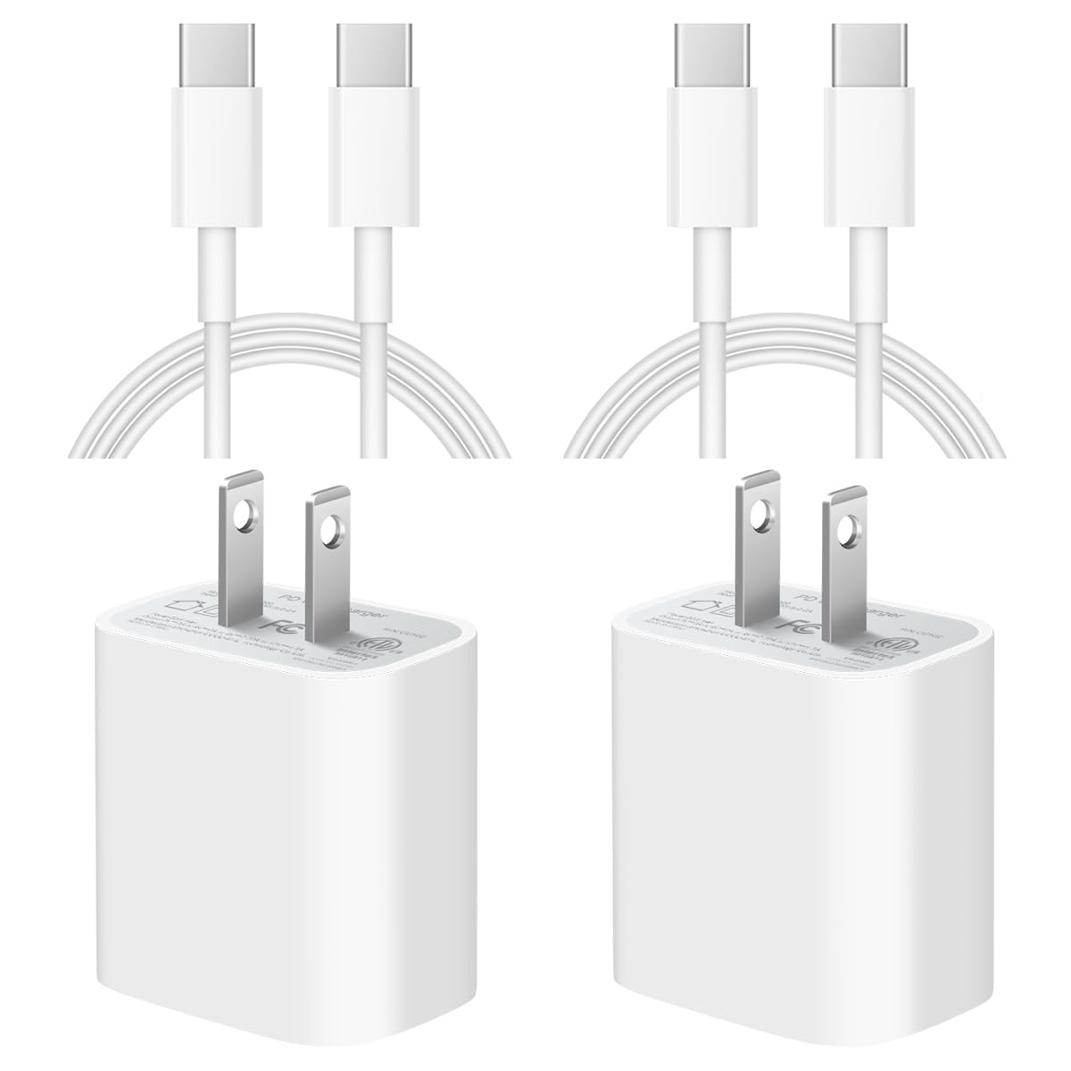 iPhone 15 Charger [MFi Certified] USB C Wall Charger 2 Pack iPad Pro Charger 6FT Cable Wall Charger for iPhone 15/15 Plus/15 Pro/15 Pro Max/iPad Pro/Mini/Air/Air4/AirPods/Samsung