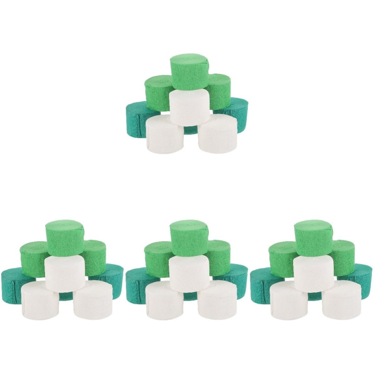 36 Rollos Serpentinas de Papel Crepé Verde y Blanco para Fiesta,