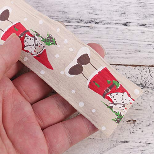 Didiseaon 1 Rolo 2 Fita De Árvore De Natal Fita De Malha Decorativa Fitas De Presente Feliz Natal Fi