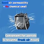 Bird Carrier Backpack-Parrot Travel Cage with 2PCS Perch and Food Bowl, Stainless Steel Tray (Charcoal Gray, Small to Medium Birds) - Image 3