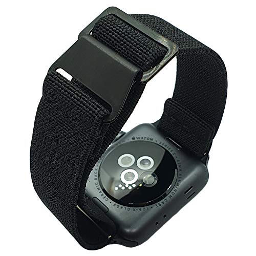 Max French Marine Nationale - Correa elástica para reloj compatible con Apple iWatch Series 9, 8, 7, 6, 5, 4, 3, 2, 1, Ultra Nylon Navy Divers Parachute Band, Small - 38mm/40mm/41mm, Nailon