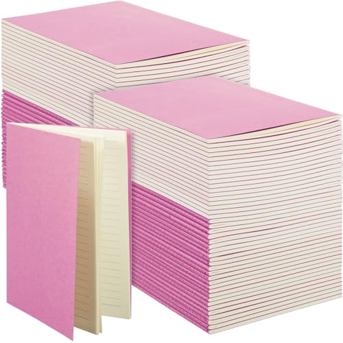 Image of 100 Pcs A5 Journals Notebooks Bulk,Pink,Lined | Kraft Softcover Small Notebooks 5.5 Inch x 8.3 Inch Notepads with 60 Page 30 Sheet for Writing Sketch Travel Office Supplies
