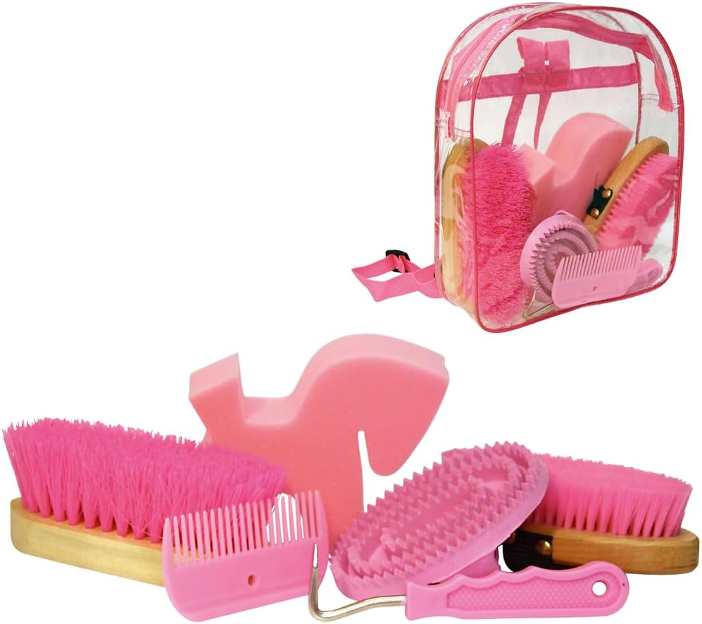 Kerbl Kids Pferdepflegetasche, 6-teiliges Set