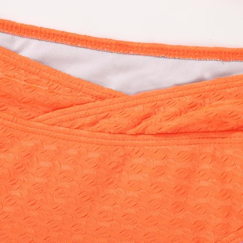 Image of Girls Swimsuit Solid Bathing Suit 2 Piece Twist Cross Adjustable Straps Soft Lining Bikini for Teen Girls with Chest Pad