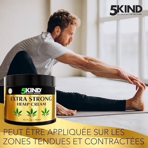 5kind Crème au chanvre ultra puissante 300ml - Huile de chanvre et arnica ultra puissantes - Pour les muscles, pieds, genoux, cou, épaules - Gel de massage riche en extraits naturels – Image 6