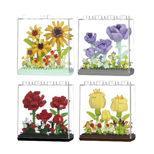 ZvveIIa Flower in A Box-DIY Building Blocks for Adults, Eternal Rose Bonsai with Display Case, Home...