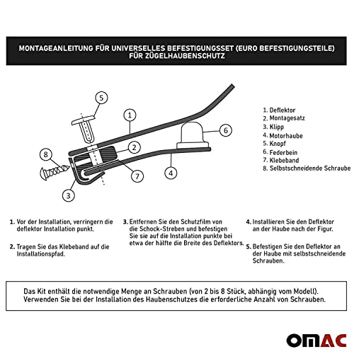 Omac Front Bug Deflector For Mazda Cx-7 2007 To 2012, Hood Protector, All Weather, Black #TOP2