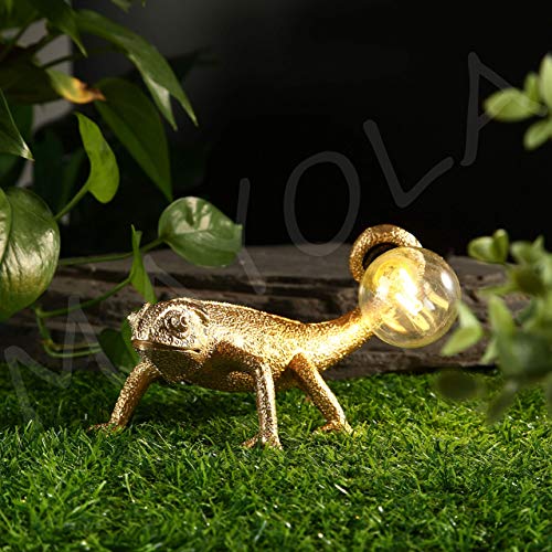 Image of MAYOLA Modern Chameleon Table Lamp,Desk lamp,Night Light,Wall Lamp, Resin Chameleon Lighting Fixture for Living Room, Bedroom, Office,Kids(Table Lamp, B-Gold)