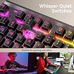 TECKNET Wired Keyboard, 2.4G USB Computer Keyboards, 7-Color & 4 Modes Backlit, Whisper Quiet Switches, Full Size Quiet Keyboard for Windows Desktop, PC, Laptop, Gaming - Image 4