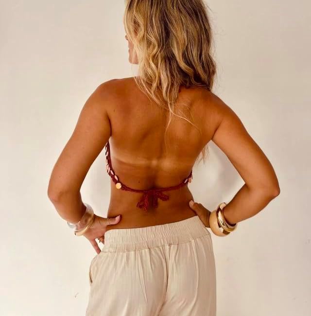 Sequin Crochet Halter Tops for Women Sexy Open Back Y2k Crop Top Hollow Out Knit Summer Beach Going Out Tops - Image 5