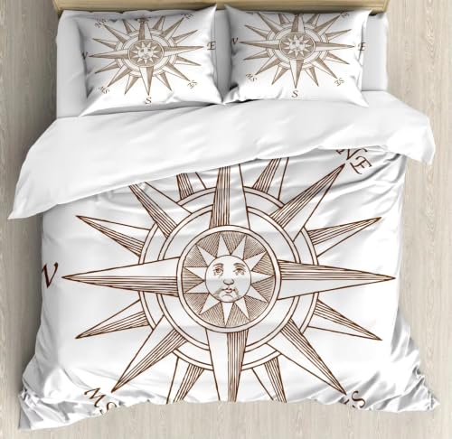 BJCJGGL Funda Nordica 90 BrúJula Edredón Cama 90 para Niñas Niños con Cremallera de Suave Transpirable Microfibra Fundas Nordicas 150x220 cm + 2 Fundas de Almohada 50x80 cm