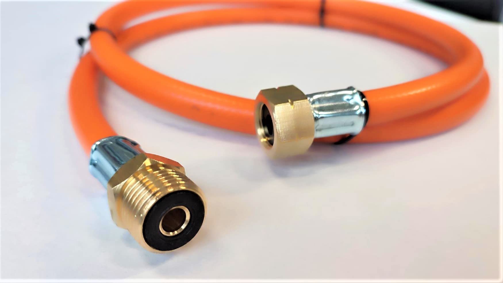 Manguera de gas butano de propano de 300 cm (3 m), 20 bar, diámetro de 9 mm, rosca interior de 3/8", rosca exterior de 1/4 pulgadas, conexión LKS con acoplamiento rápido, hasta -30 °C,