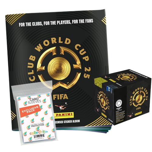 Paquete con FIFA Club World Cup 2025 - Pegatinas coleccionables - 1 pantalla (50 bolsas) + álbum + fundas exclusivas Collect-it