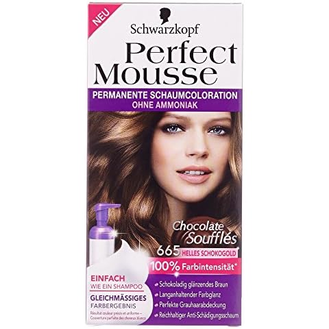 Schwarzkopf Perfect Mousse Coloration Stufe 3, 665 Helles Schokogold Cover