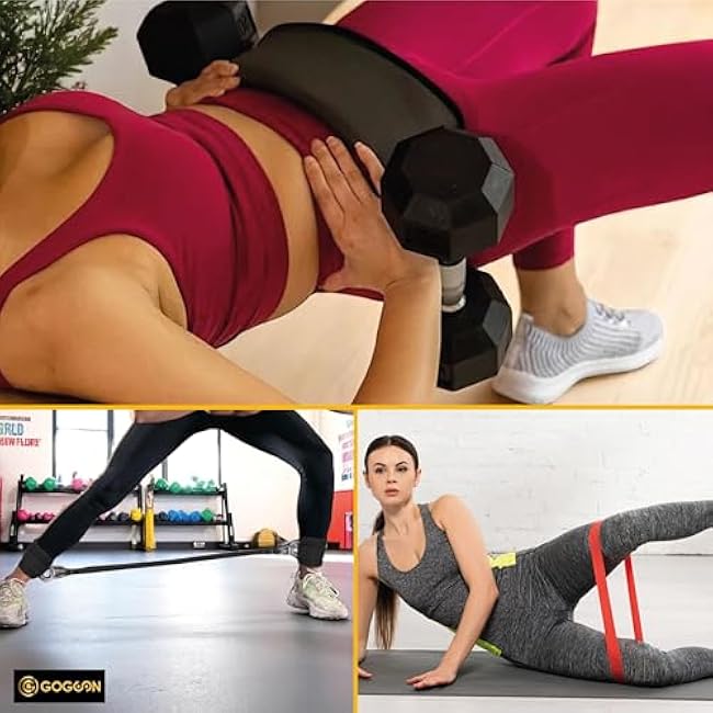 Hip Thrust Belt + Ankle Resistance Bands with Cuffs for Women ¨C Glute Bridge Belt, Cable Ankle Straps, Glute Workout Equipment, Booty Bands for Working Out, Leg & Butt Exercise Set