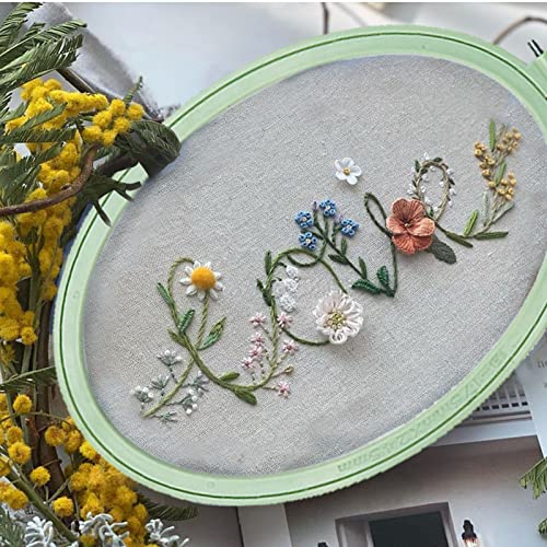 Image of LAMXD 3 Pieces Embroidery Hoop Rectangle Oval Shape Embroidery Frame Cross Stitch Hoop Sewing Tool for Art Craft Handy Sewing (Multicolor),with Gold Eye Embroidery Needles