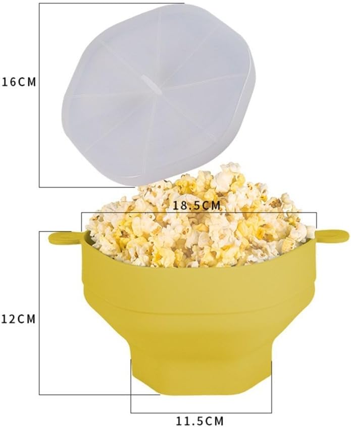 Microwave Silicone Popcorn Popper, Foldable Bowl with Handle