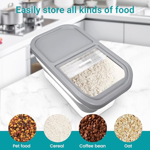 KIMIGO Hundefutter Aufbewahrung,Dog Food Containe,Pet Food Container 8kg,Faltbarer Hundefutter Box mit Deckel Löffel Messbecher,Luftdichte Behälter zur Aufbewahrung von Lebensmitteln