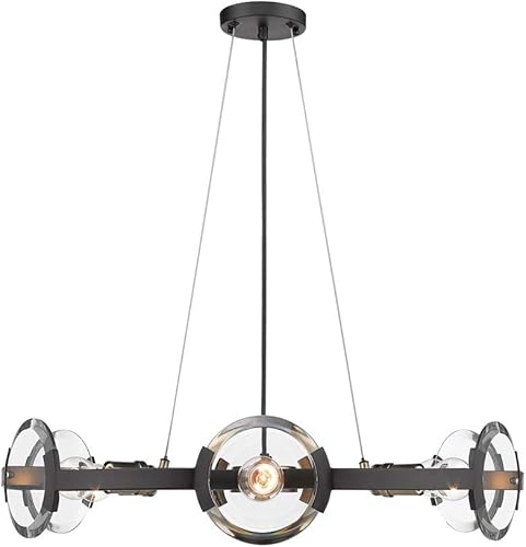 Golden Lighting 2635-6 BLK-AB Lámpara de araña Amari, negro mate