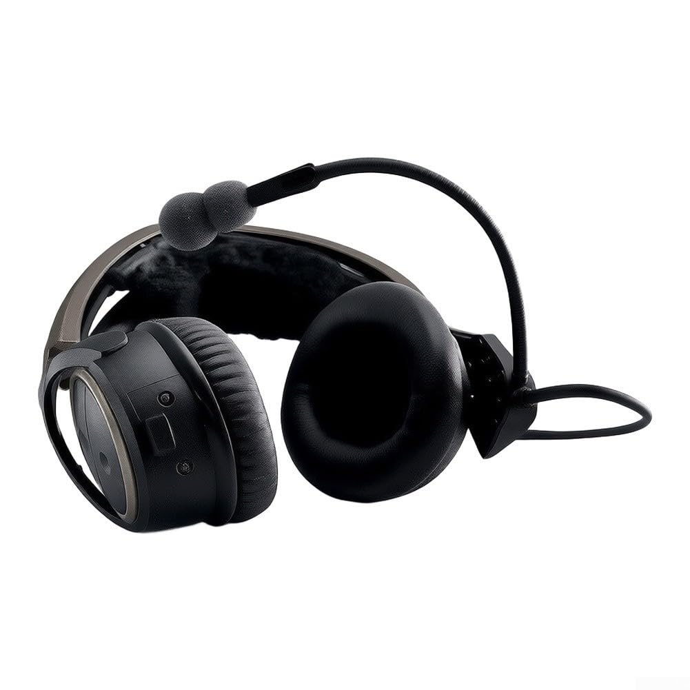 Parabrisas de espuma de alta densidad para micrófonos de auriculares de aviación, color negro