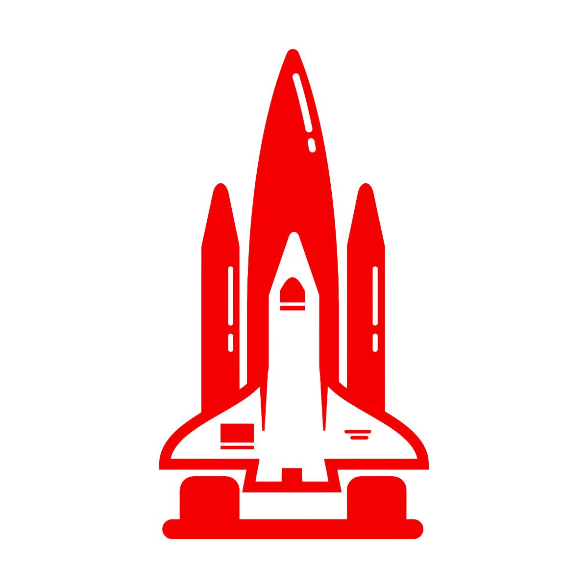 Wall Vinyl Sticker Decor Space Rocket School Spaceship Boy Children's Room Funny 32x58.9cm Art Decoration Small red — image 1