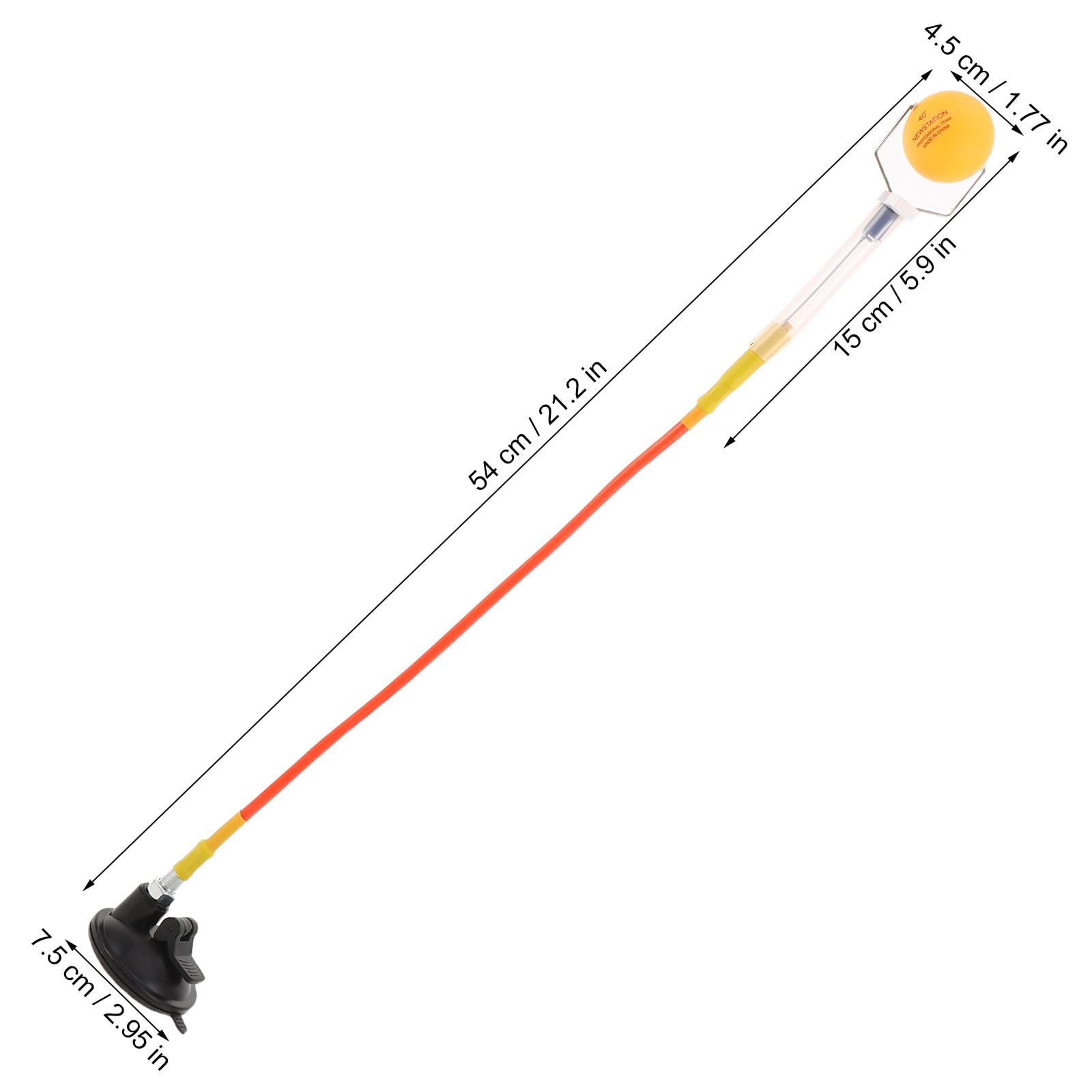 Toddmomy 1 set di attrezzo per allenamento di rimbalzo ping pong con base a | Attrezzo per allenamento di ping pong con rimbalzo, robusto di fissaggio a ventosa, ideale per esercizi individuali, design