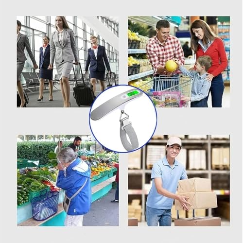 Pèse-bagage électronique de 50 kg avec écran LCD et sangle pour valises