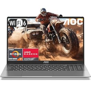 AOC 16.1” PC Portatile,Ryzen 7 5700U(fino a 4,3 GHz),RAM 16GB SSD 512GB, WiFi-6 Notebook, Tastiera Retroilluminata Computer Portatile, HDMI, BT5,2, FHD 1080P BATTERE Core i7