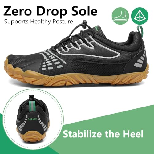 Image of SAGUARO Womens Mens Barefoot Shoes Minimalist Trail Runner Wide Toe Box Zero Drop Outdoor Cross Training Shoe