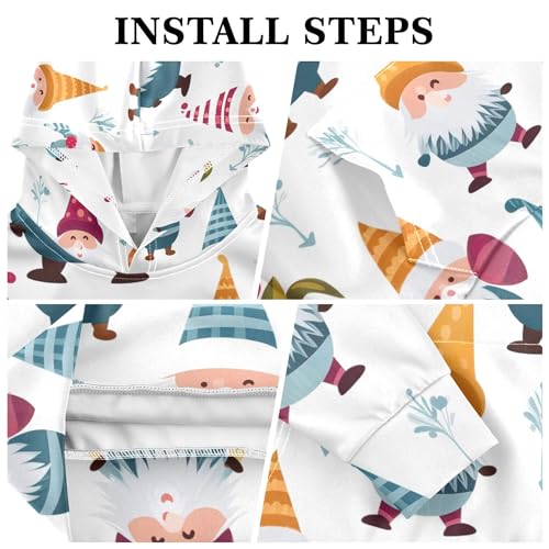 Kids Hoodies Sweaters Christmas Gnome Dwarfs Hooded Sweatshirts with Big Pockets for Boys Girls B04000153