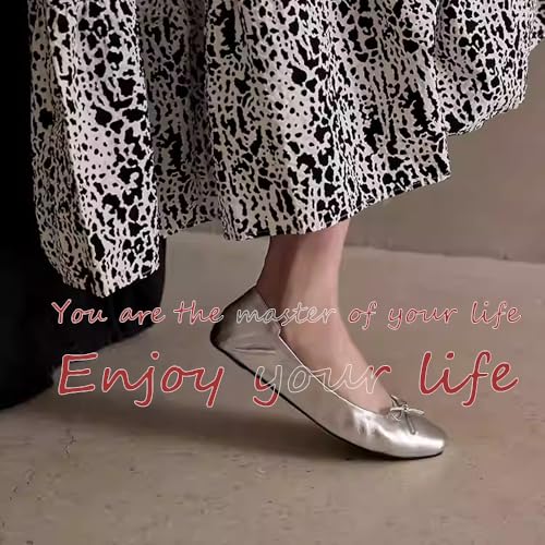 Women's Foldable Ballet Flats ，Portable Roll-Up Travel Shoes with Carrying Pouch, Lightweight Slip-On Comfort for Wedding, Bridesmaid & Dance Events2
