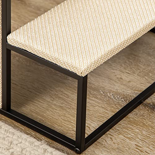 PawHut Hundetreppe 3 Stufen 53 cm Hoch Haustiertreppe für Katzen bis zu 6 kg Katzentreppe Hunderampe Einstiegshilfe für Bett, Sofa, Couch und Auto Cremeweiß+Schwarz