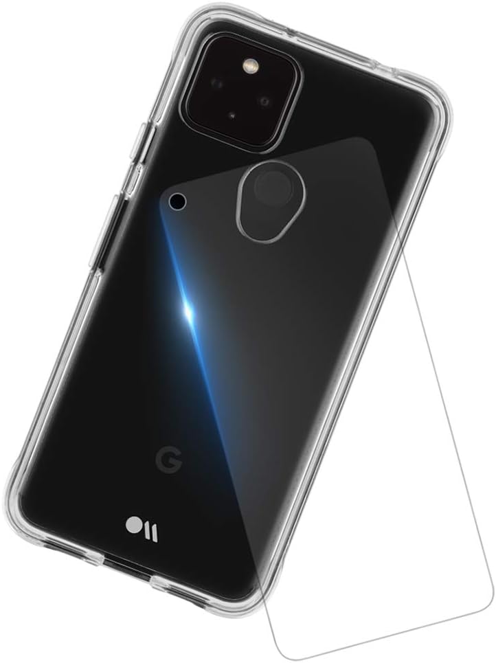 Case-Mate - Google Pixel 4a 5G Protection Pack - 6.2" - Tough Clear Case + Glass Screen Protector