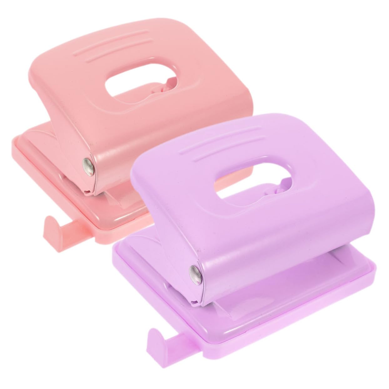 VILLCASE 2 Sätze Roségoldener Hefter Puncher Lochkarte Befestigungselemente Mini-locher Dreilocher Kleiner Locher Loses Blatt Papier EIN Locher Papierstanzer Plastik 2 Stück * 2