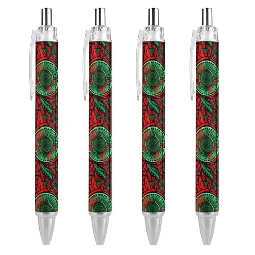Stylos à bille rétractables 0,5 mm lot de 4 stylos corps rond encre noire