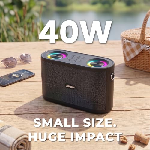 Image of Aiwa Nano Blast AW-SSB140 Wireless Bluetooth Speaker | Portable Wireless USB, TF Card & AUX Input | Auto Reconnect | DC 5V Rechargeable | Black