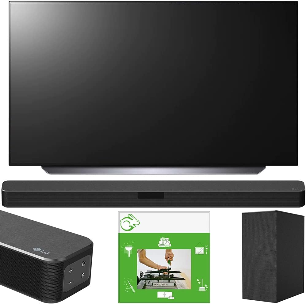 LG OLED65C1PUB 65 Inch 4K Smart OLED TV with AI ThinQ Bundle with LG SN5Y 2.1 Channel High Res Audio Sound Bar with DTS Virtual:X and Taskrabbit Installation Service