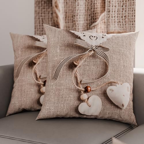 PETTI Artigiani Italiani - Paire de taies d'oreiller 65 x 65 cm en Microfibre, Coussins d'ameublement, canapé, Salon, 2 Housses de Coussin, taie d'oreiller...