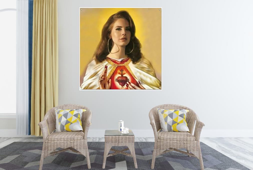 Saint Del Rey Tapestry Flag 4x4ft Lana Art Music Album Wall