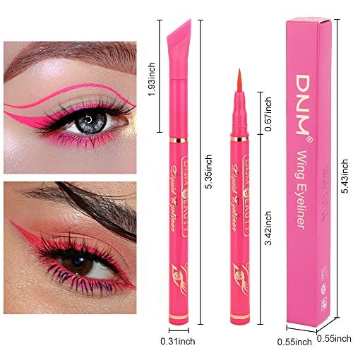 Kaely 2Pcs Pink Rose Pink Liquid Wing Eyeliner Stamp Color Eye Pencil Makeup Sets Waterproof Colored Colorful Eye Liners Stamps Delineador De Ojos Contra El Agua Delineadores De Colores Para Ojos 3&9 #TOP5