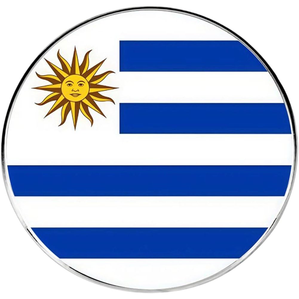 Sslvya Uruguay Flag Badge Pin Round Patriotic Brooch Pin for Hat Clothes Backpack Accessory Souvenir Gift