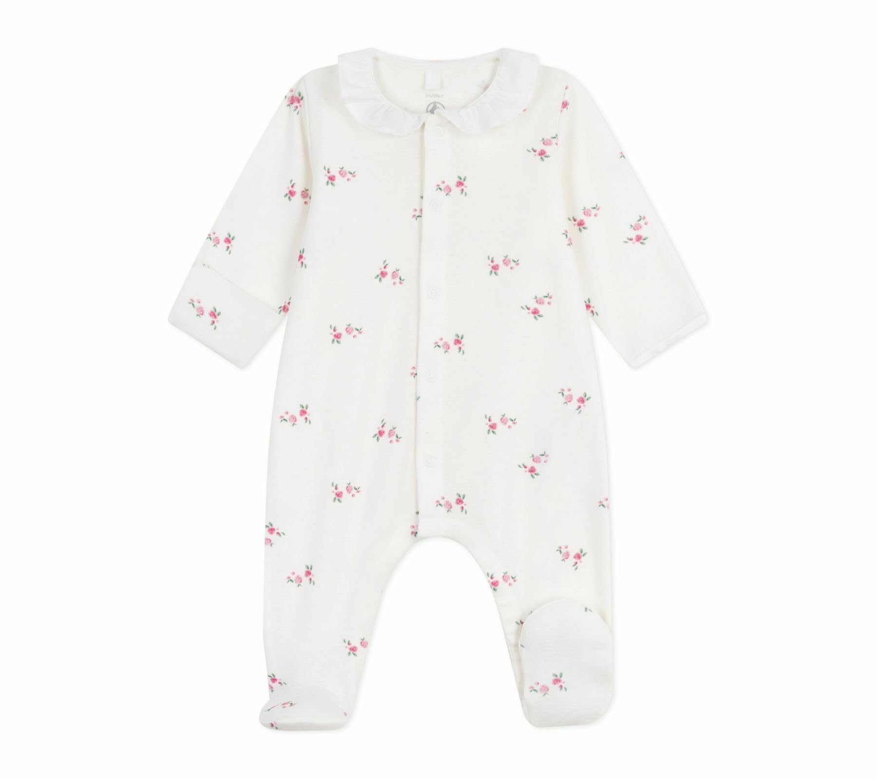 Petit Bateau Pyjama Bébé en Coton À Col Fleuri A0dvb01 Vêtements Nuit Bébé Fille (Lot de 1)