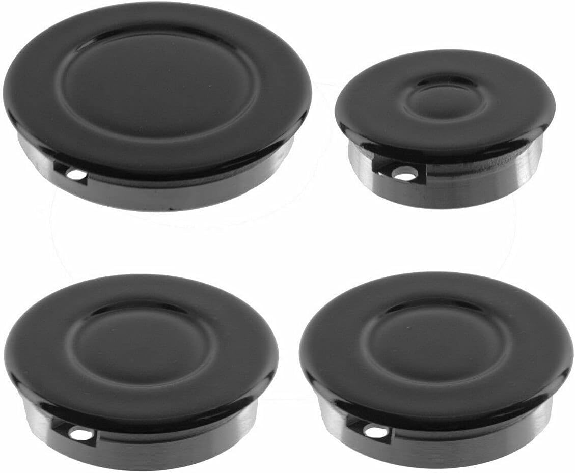 4 Piece Gas Hob Burner Crown & Flame Cap Set (1 Small,2 Medium,1 Large – 55mm to 100mm)Compatible with Zanussi,Smeg,Hotpoint,Lamona Cooker and Oven Models – Rapid Burner Ring Tops Replacement Set