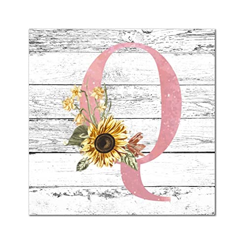 Lettres de l'alphabet en bois Q aquarelle rose pour embellir une chambre de bébé ou salon
