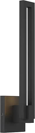 GEORGE KOVACS P1712-066-L Music LED Wall Sconce, 1-Light, 20 Total Watts, 18-in H x 5-in W, Sand Coal Black