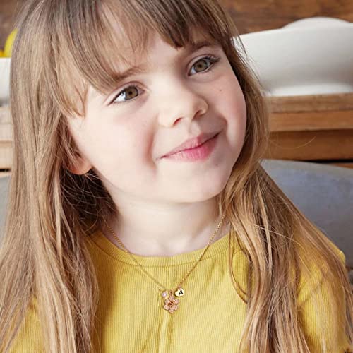 IEFLIFE Flower Girl Gifts - 14K Gold Plated Heart Initial Necklace Wedding Gift for Girls3